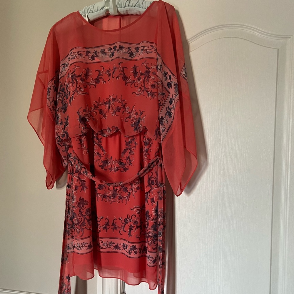 BCBG FLORALE SALMON DRESS